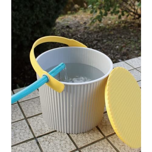 Yawata Kasei 10L Yellow Bucket with Lid, Way-Be Frey Chair Bucket, 230632