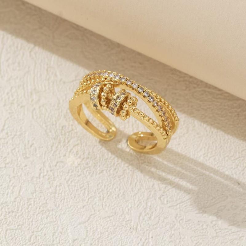 Adjustable Rings for Women Anti Stress Anxiety Ring Geometry Rotating Freely Spinning Ball Rotate Accessories Jewelry Gift