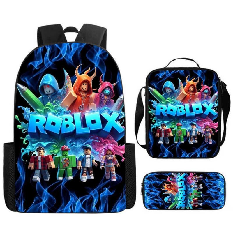 ROBLOX Themed Kids Backpack School Lightweight Durable Oxford Fabric Bag With Padded Straps Cartoon Print Grades 1-9
