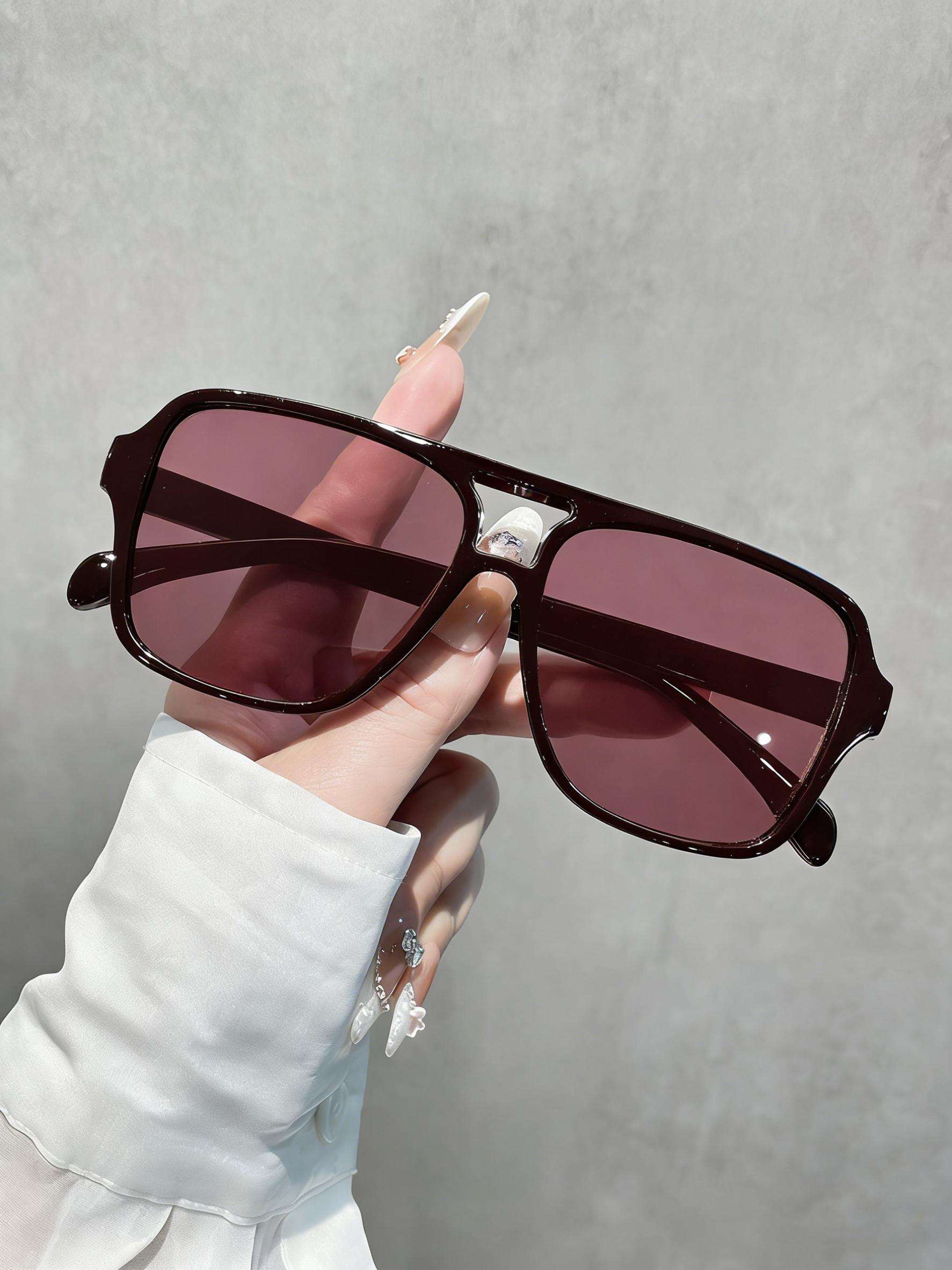 

1PC Fashionable Pilot Frame Glasses Bright Colors Essential Summer Accessory Suitable for Various Face Types