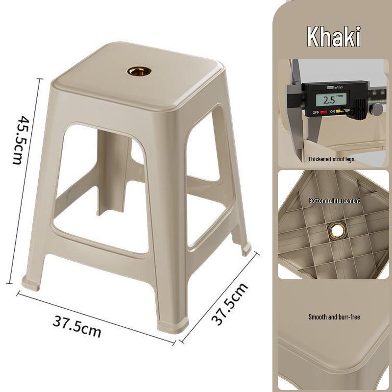 Stackable Non-Slip Sturdy Plastic Square Stool for Home, Kitchen, Dining