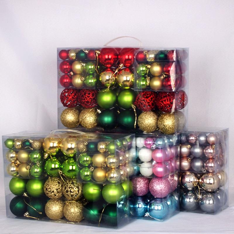 100Pcs Christmas Ball Ornaments Tree Decorative Shatterproof Decorations Hanging Xmas for Anniversary Wedding Party Holiday
