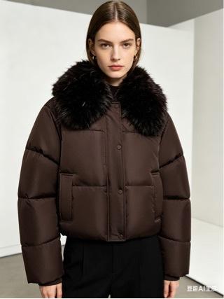 European and American special selection, women's clothing, flip-neck quilted bomber jacket