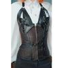 Costume da pirata vichingo medievale per adulti Costume da cavaliere gotico per donna Corsetto di Halloween Cosplay Steampunk Gilet in pelle con corazza in metallo