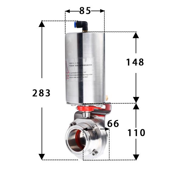 19-108mm Pipe 1.5" 2" -4" Tri Clamp 304 316L Stainless Steel Sanitary Butterfly Valve With Pneumatic actuator For Home Brew