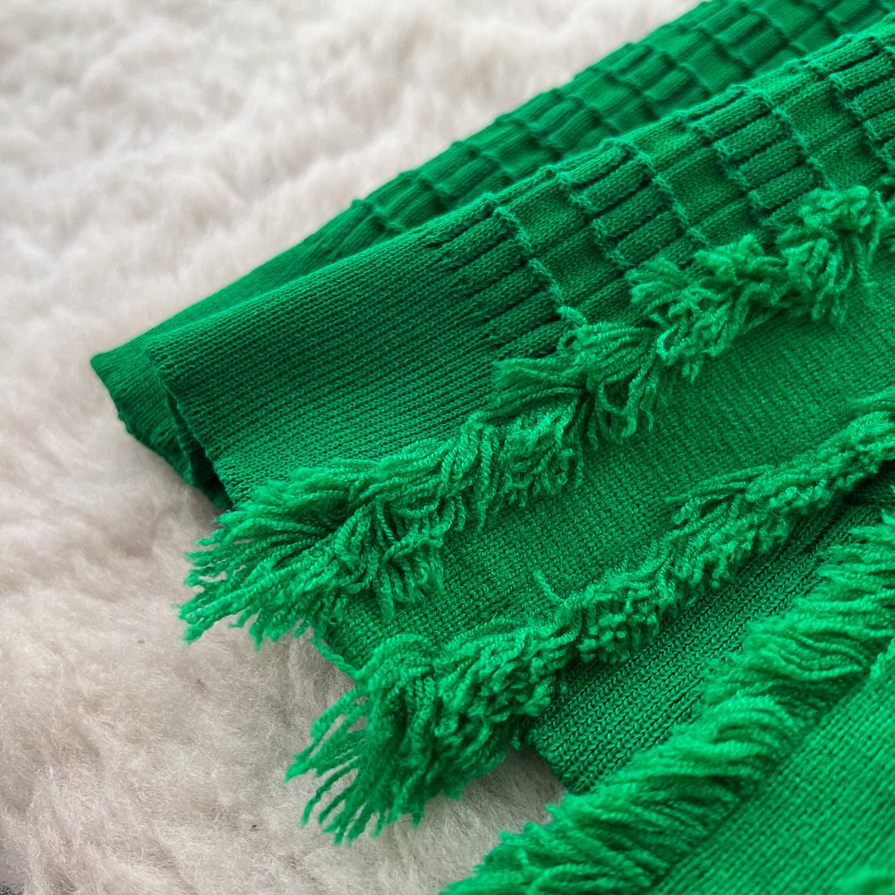 Neue Damenkleider Herbst Winter Vintage Patchwork Strick-Midikleid Elegant V-Ausschnitt Damen Rüschenhemd Pulloverkleid