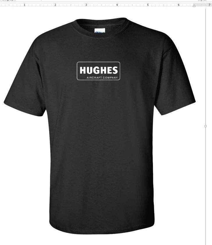 Hughes Aircraft Black Retro Logo US Airline Aviation Vintage T-Shirt S - 5XL XL