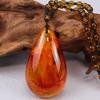 Handgemaakte Honing Amber Ketting Dames Natuurlijke Bijenwas Kralen Braziliaanse Amber Hanger Uniek Cadeau voor Verjaardag