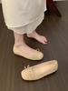 Evening Wind Suede Inner Height Increase Ballet Shoes Femininity Red with Skirt Shallow Mouth Single