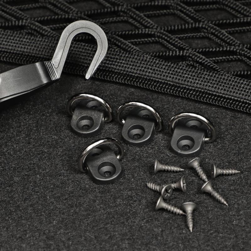 4PCS Universal D-Type Trunk Mesh Sack Multi-Functional Hook and Loop Trunk Luggage Floor Net Fixing Kit Car Accessories