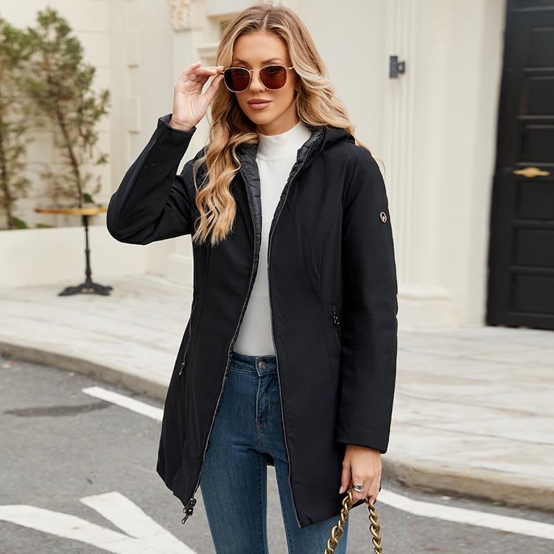 ziai Giacca Autunno Inverno da Donna con Cappuccio Indossabile da Entrambi i Lati Parka Slim Imbottito Caldo Piumino Trapuntato Moda Abbigliamento Femminile ZR-1379