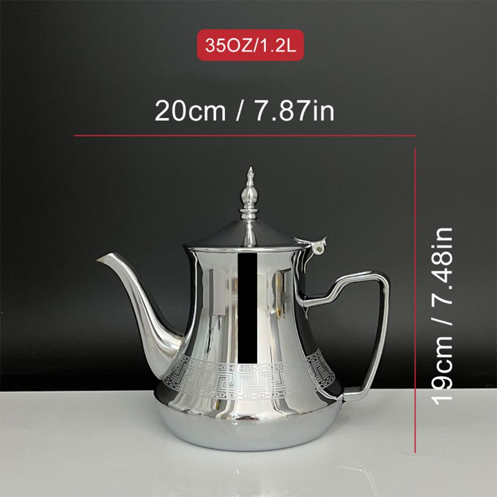 Arabic Style Stainless Steel Teapot, Moroccan Mint Tea Pot, Induction Cooker Gas Boiling Water kettle,Restaurant Home Tea Kettle