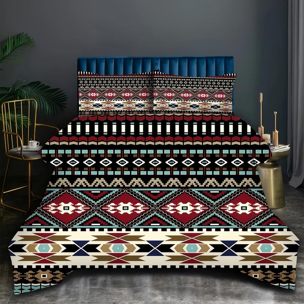 Comforter Geometric Pattern 3D Printed Retro Exotic Tribal Style Bedding Set Luxury Home Textiles Comfortable S