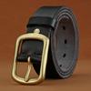Personalized Fashion Leather Pin Buckle Brass Handmade Belt Trendy Young People Pure Cowhide Versatile Retro Belt