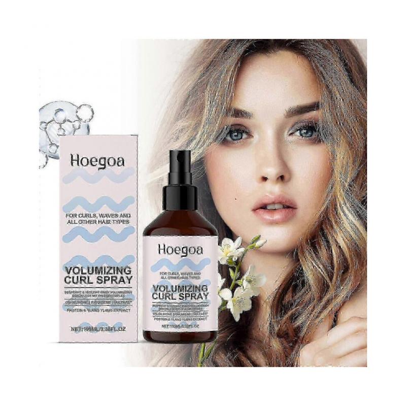 Hoegoa Locken Styling Spray Sanfte feuchtigkeitsspendende und glättende Haarpflege für voluminöses Haar und zur Verbesserung von Frizz