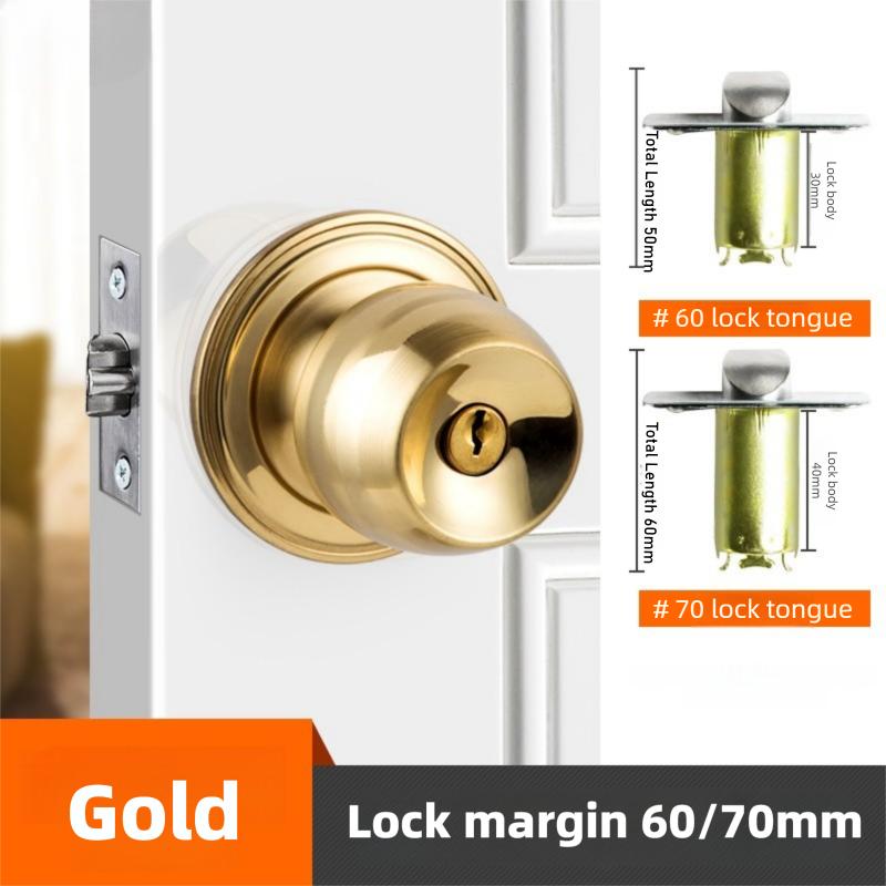 Stainless Steel round Ball Door Knobs Passage Entrance Lock Handle for Bedrooms Living Rooms Hardware Accessories