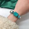 Paraiba Stone Freshwater Pearl Bracelet Necklace Ring Earrings Set Aquamarine Fashion Versatile Women