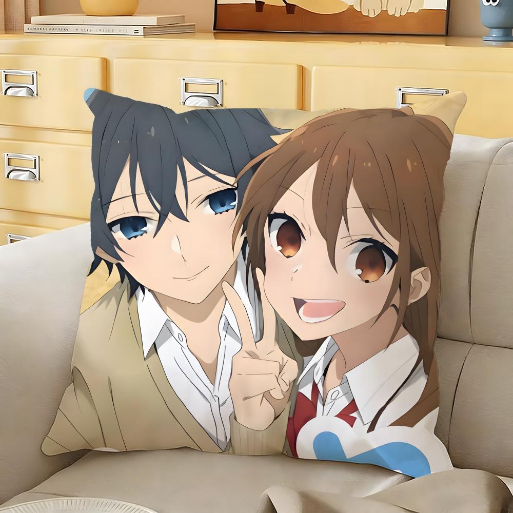 Anime cartoon Horimiya Cushion Cover Soft Durable Reversible Pillow Cover Home Car MultiScene Daily Comfort Pillowcase