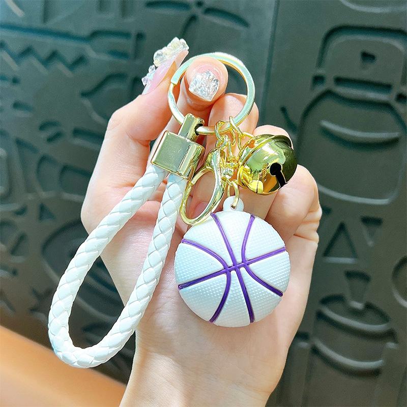 1/2Pcs Keyring Holder Creative Colorful Key Accessories Basketball Keychain 9 Colors Car Key Chain Plastic Ball Bag Pendant