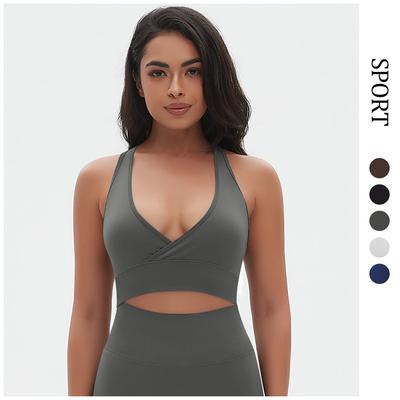 Seamless Yoga Sexy Back Sports Bra Breathable Gathering Yoga Bra Running Fitness Vest For Women