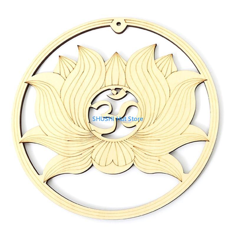 Wooden Meditation Coasters for Home Living Room Desktop Decoration Cut Wooden Decor D57B