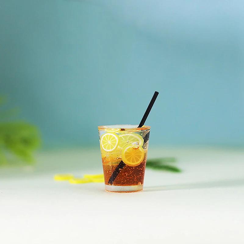 

Miniature Toy Cocktail Drinks Doll Toys Dollhouse Accessories Miniature Items Fit for 1:6/1:12 Doll House Kitchen Ornaments жовтий
