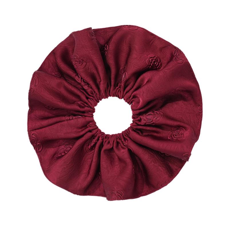 

Fabric satin printing round pleated large intestine hair band fashion high sense lazy wind headrope simple versatile hair accessories