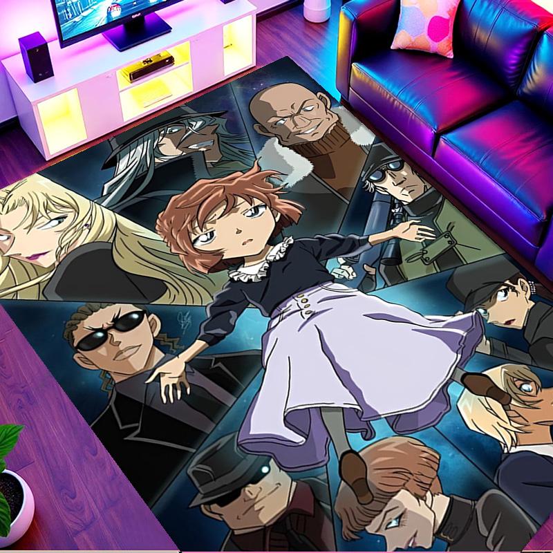 Detective Conan Print Rug, Washable Floor Carpet, For Entryway Dorm Laundry Room Office Study, Home Decor Birthday Christmas Gift