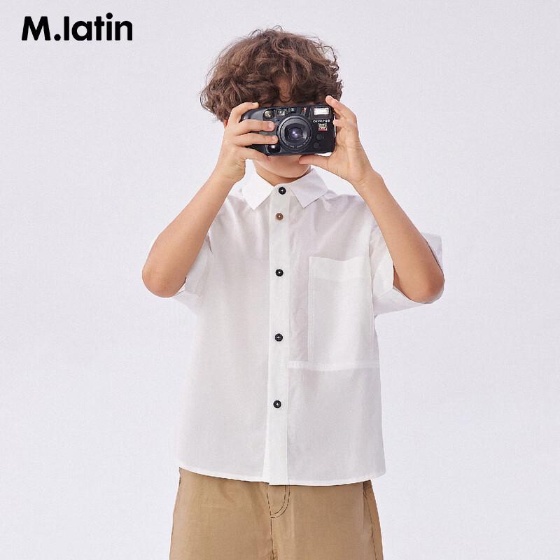 M.Latin Boys Summer Embroidered Cotton Short Sleeve Shirt 120