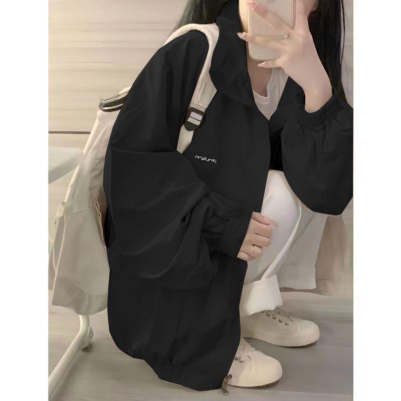 Women's Casual Baseball Jacket - Spring/Autumn Trendy Windbreaker