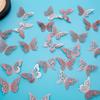 3D Imitation Metal Butterfly Wall Decor Stickers - Hollow Design for Living Room