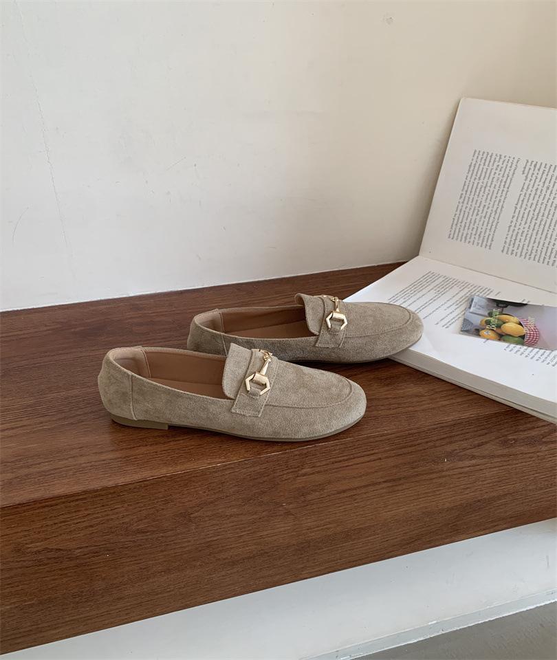 Doudou Shoes Soft Sole Comfortable Versatile Casual Ladyshoes One Pedal Driving Shoes Flat Loafers Women's Single Shoes