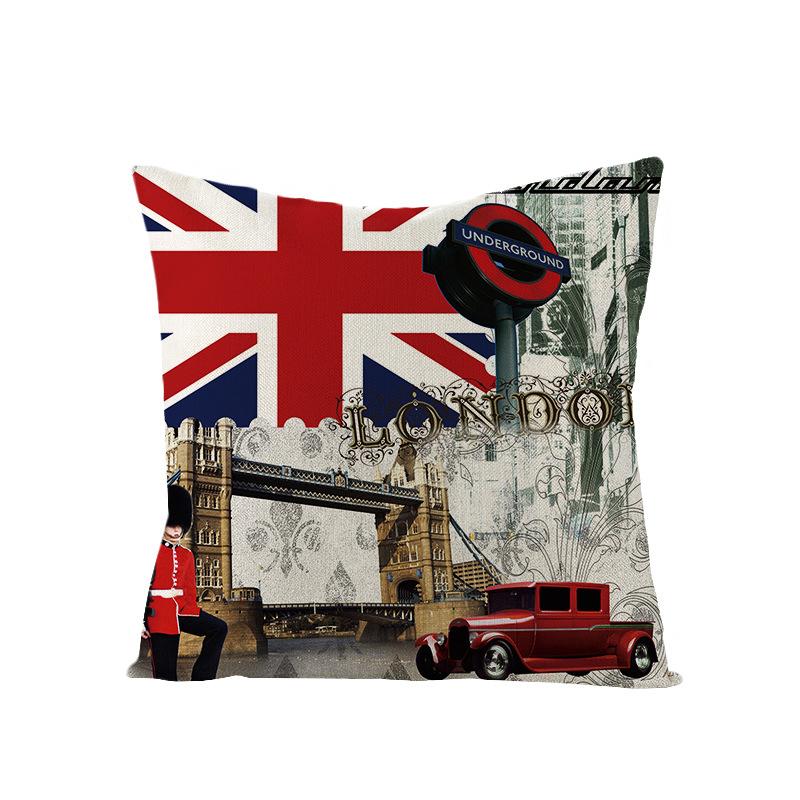 Nordic British Style Printed Pillowcase Polyester Home Sofa Pillowcase Living Room Bedroom Bedside Cushion Cover