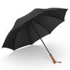 Automatic Wooden Handle Golf Umbrella: Long Handle, Double Person, Sun & Rain Protection, Men's Business Gift, Customizable Advertising.