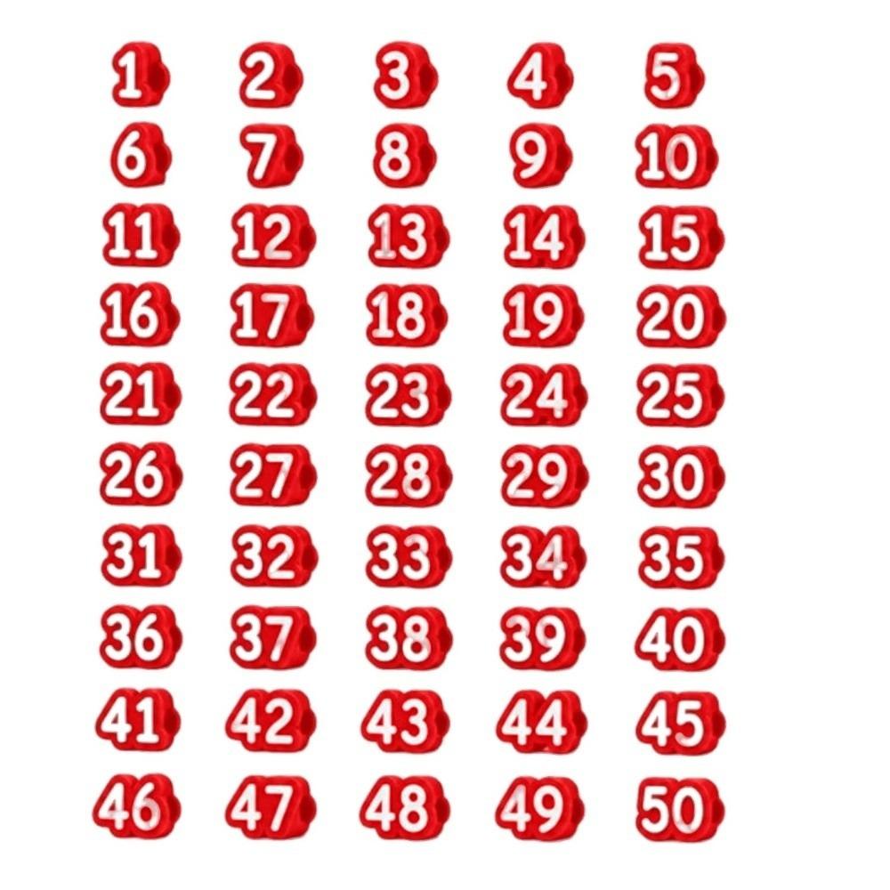 50pcs Reusable Numbered Pencil Toppers Silicone Numbered Pencil Caps Students Teachers Organization