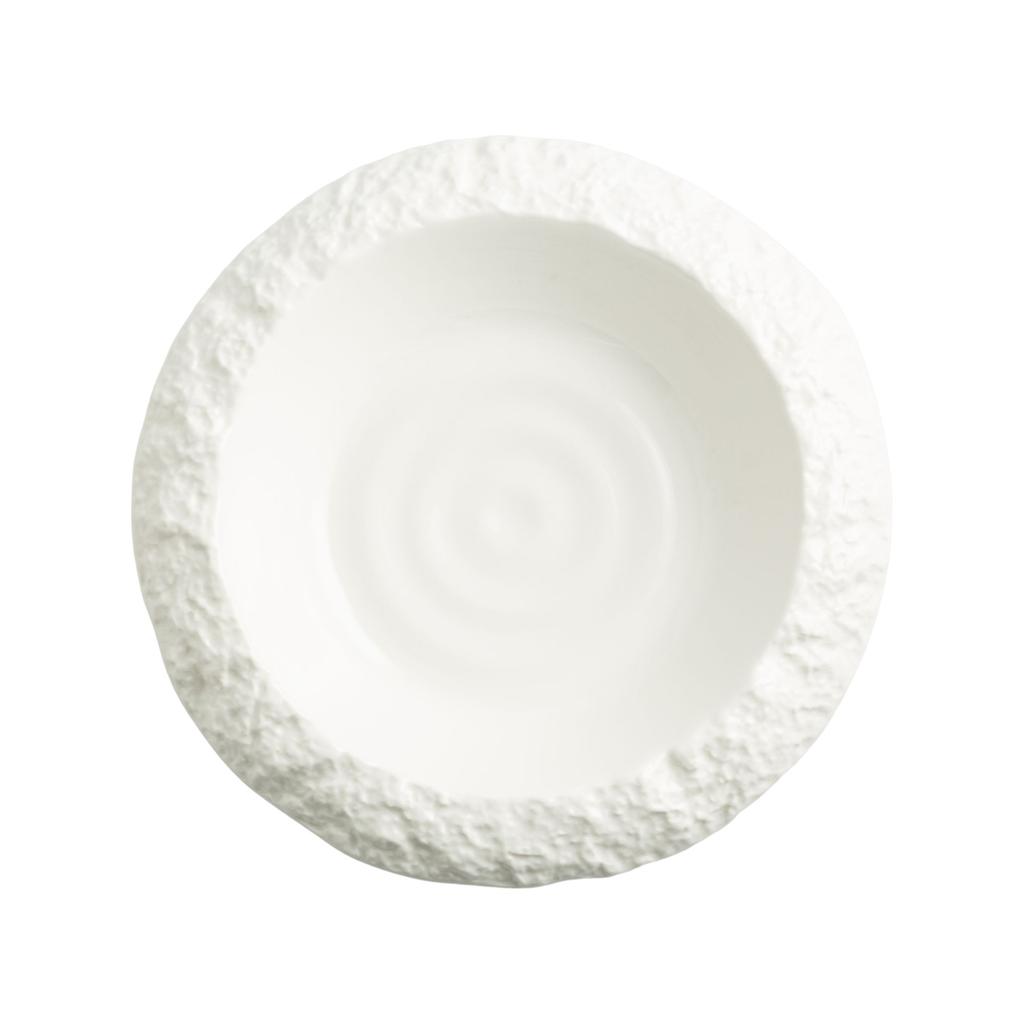 Gravel Ceramic Deep Plate Soup Plate Restaurant Dessert Plate Household Plate Hotel Tableware White Skirt Plate