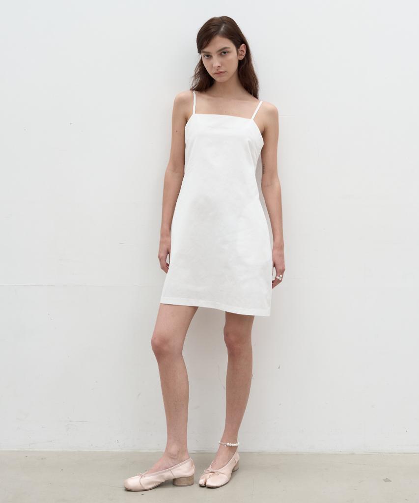 Seolan Linen Blend Midi Dress_White