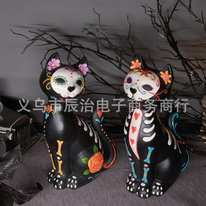 The new ghost cat desktop ornament is suitable for festive decoration atmosphere