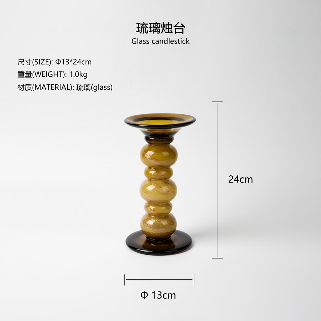 Glass Candlestick Geometric Pebbles Candle Holder Candelabros Decorativos Wedding Centerpieces Decoration