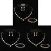 Bridal Jewelry Set With Alloy Water Drill Crystal Pendant For Wedding Bride Gift