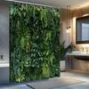 Green Wall Plant Shower Curtain Nature Art Bathroom Decor Vertical Garden Leaves Bath Curtains Modern Home Interior