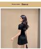 Chic Summer Qipao: Slimming Black Floral Dress Set for Women