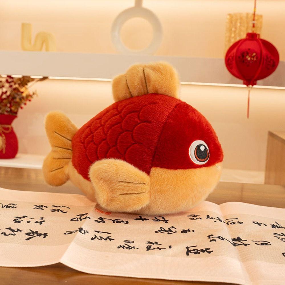 Plush Material Carp Fish Doll Cartoon Captured In Reality Koi Plush Toy Lucky Red Koi  For Kids