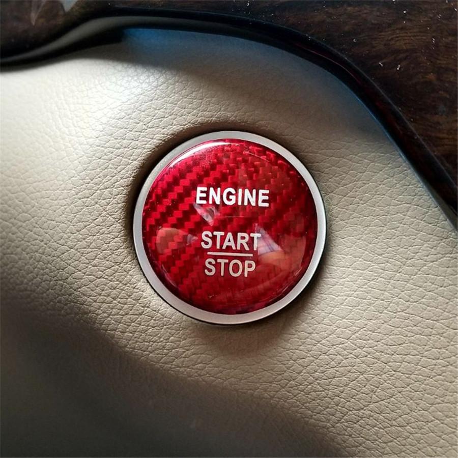 Samolepicí kryt tlačítka Start Stop motoru z uhlíkových vláken pro Benz třídy C GLC C200l
