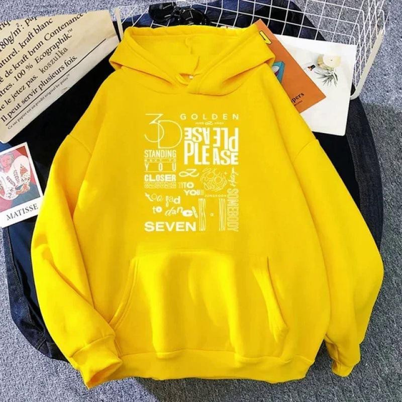 JungKook Golden Hoodie Women Harajuku Hoodie
