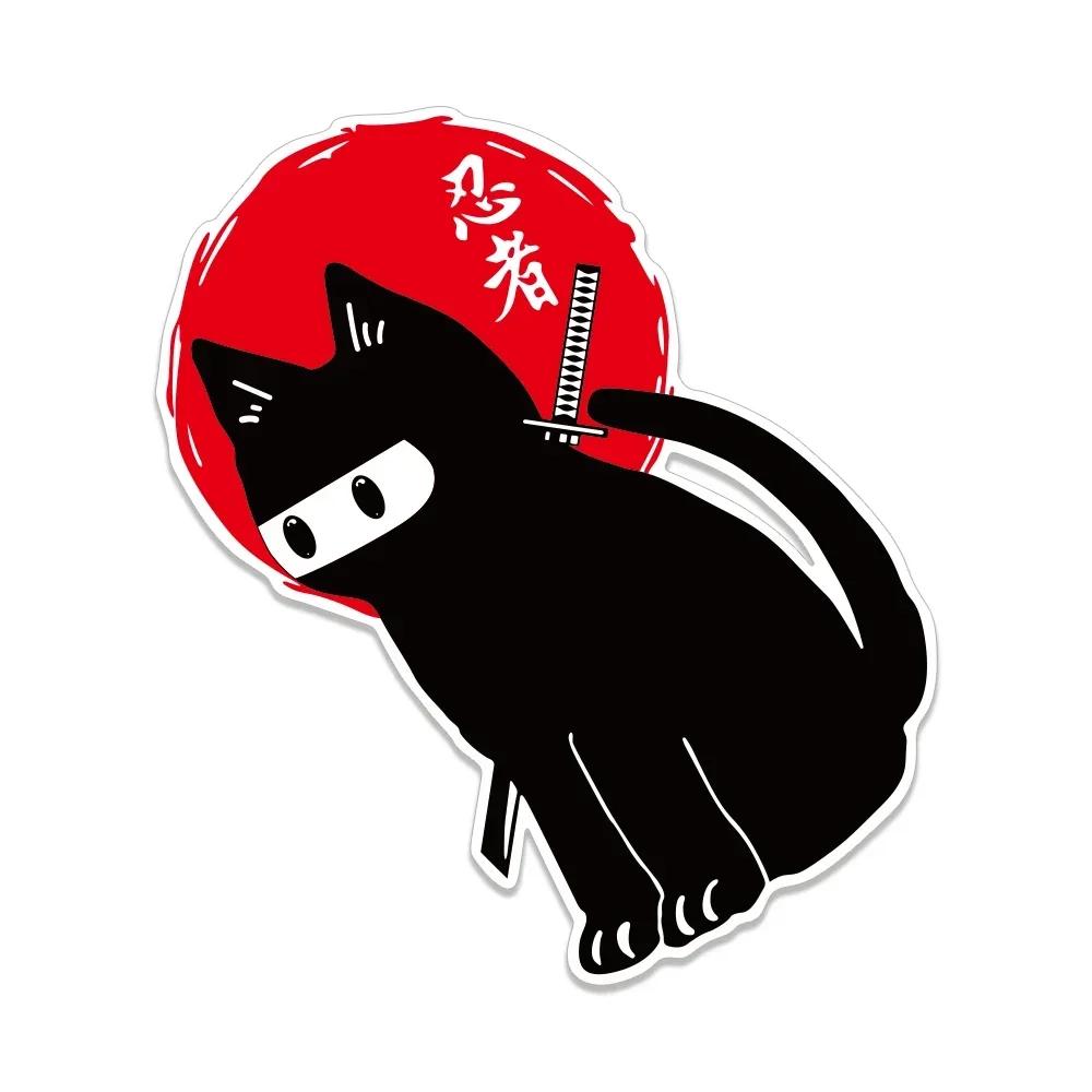 

1PC Ninja Cat JDM Style Car Stickers Waterproof for Motorbike Fuel Tank Funny Durable Decoration Sticker Decals Auto Accessories 7.8cm X 12cm