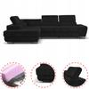 Corner Sofa, Foldable, F, Sleeping, Savio, Left, Family Furniture, Black, Corduroy