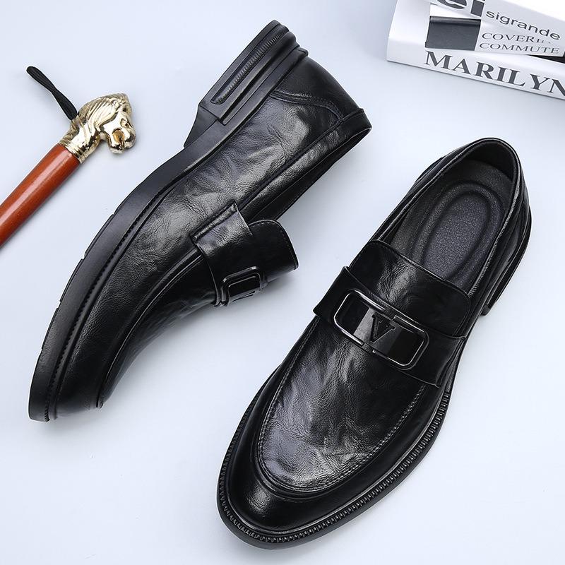 Autumn British Leather Shoes Men's New Formal Soft-soled Men's Shoes Business One-pedal Versatile Casual Leather Shoes Men