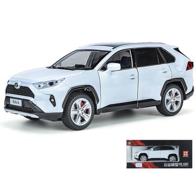 1/24 Ölçekli Toyota RAV 4 Araba Modeli Alaşım Döküm Araba Anahtarı ile Geri Çekin Kontrol Ses Işığı Modeli Ölçekli Arabalar Çocuk Boys Oyuncak Hediyeler