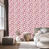 Hearts Wallpaper White, Red and Coral 50x1000